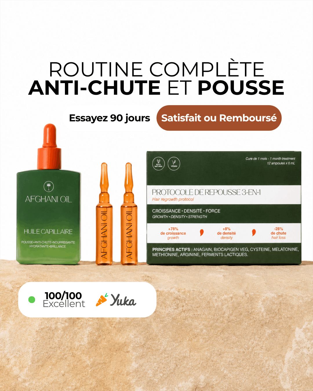 Protocole 3-en-1 + Huile Offerte : Stoppez la chute, relancez la pousse